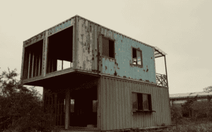 The container house has rust.