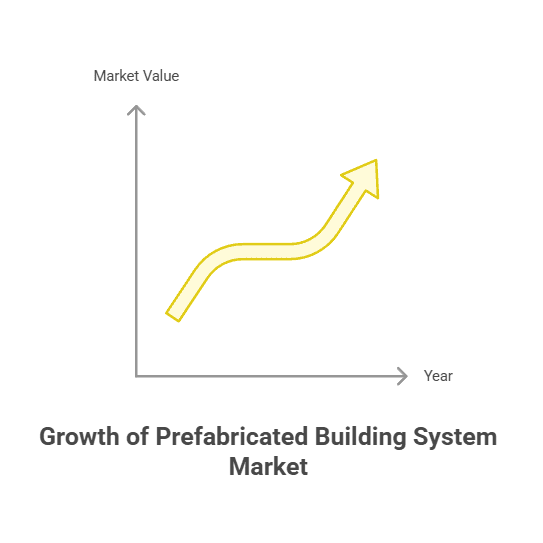 Graph illustrating the growth trend of the Prefabricated Building System Market, showing an upward trajectory in market value over time.