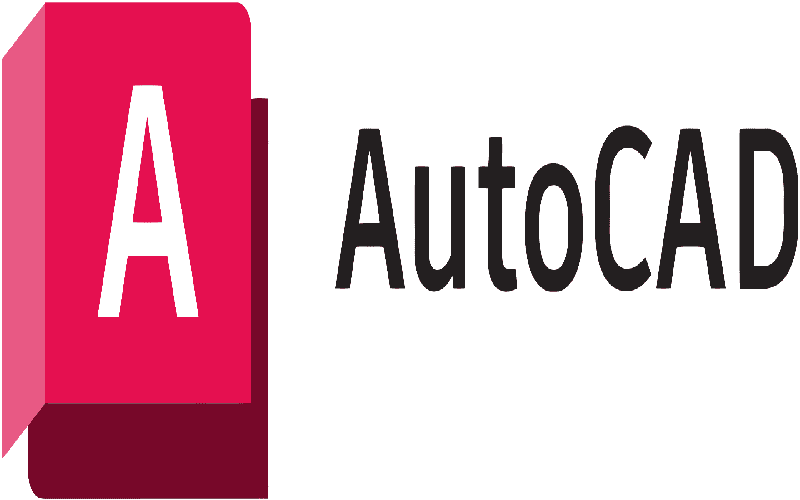 โลโก้ของ AutoCAD เครื่องมือ CAD ที่ใช้กันอย่างแพร่หลายสำหรับการวาดแบบการก่อสร้างโครงสร้างเหล็กและการออกแบบเค้าโครง 2D/3D