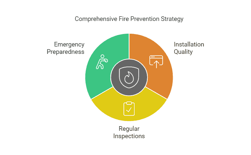 Correct installation and regular maintenance are essential for ensuring the sustained effectiveness of fire prevention measures.