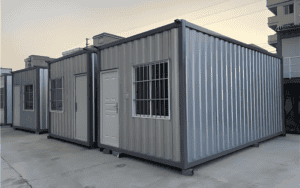 There is a container house.