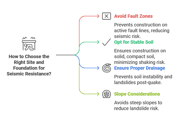 The location and foundation play a huge role in seismic resistance. 