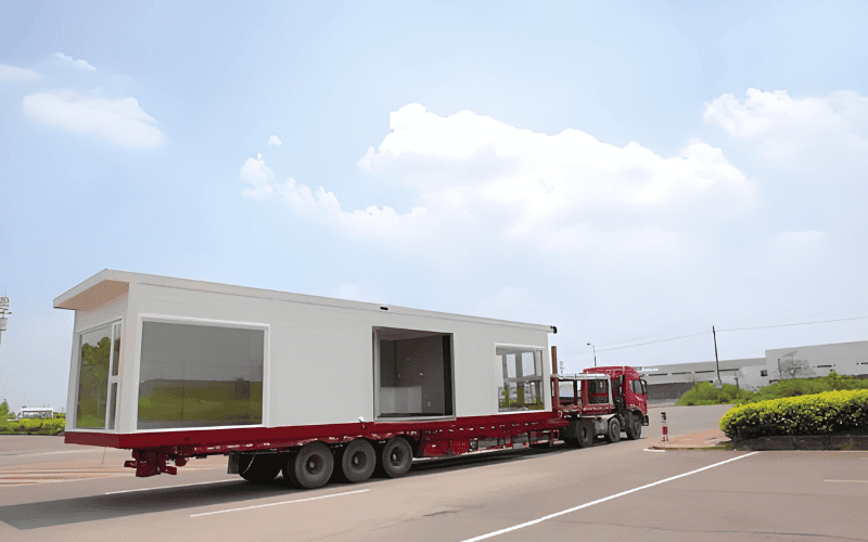 The delivery for structure steel modular building