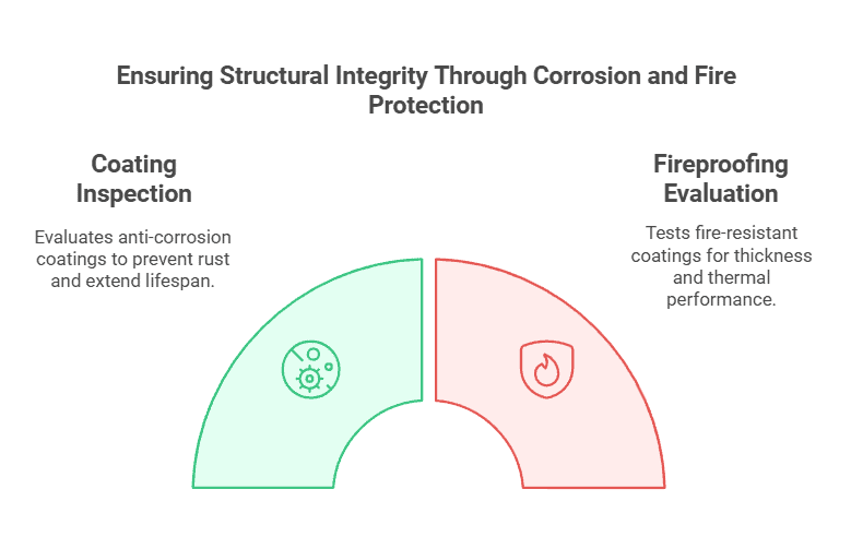 Steel structures are often exposed to harsh environments, making corrosion and fire protection critical for ensuring their longevity and safety. 