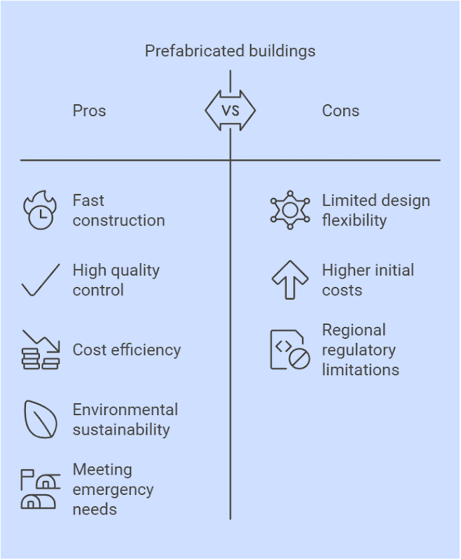 Pros and cons of Prefabricated Building.