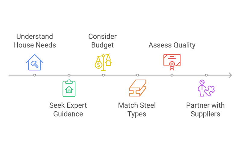 flow of choosing the best steel for steel house
