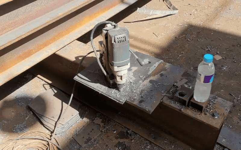 bolt hole fabrication of steel beam