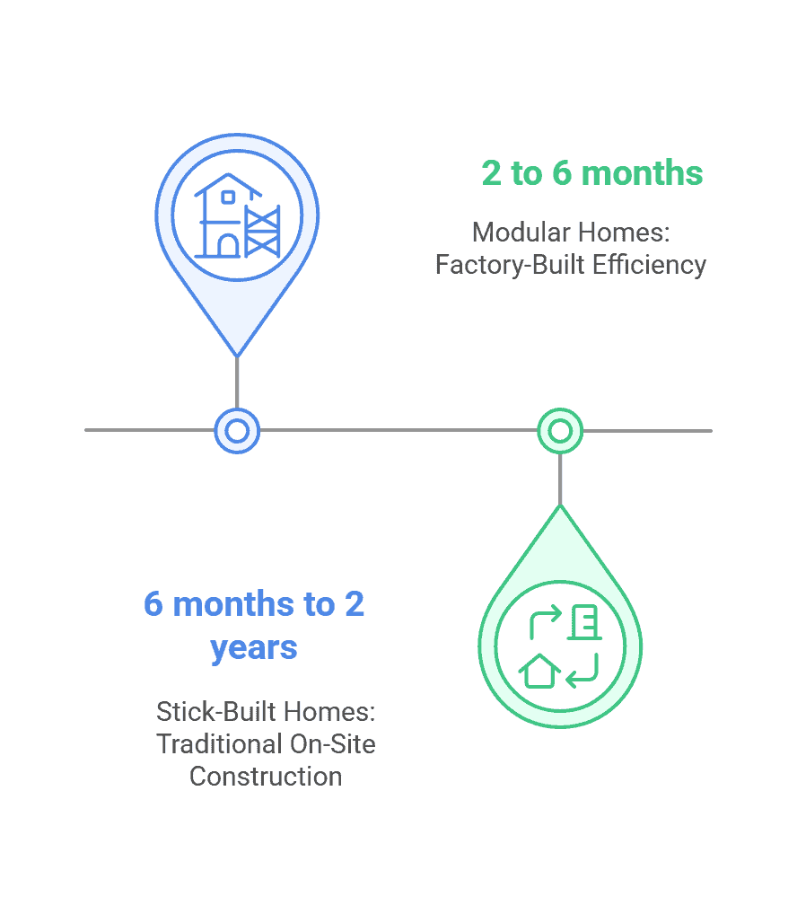 construction timeline of modular homes vs stick built homes