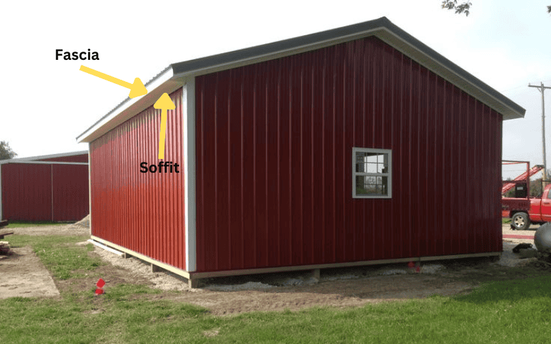 location of fascia and soffit on a metal building