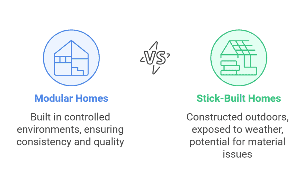quality difference between modular homes and stick built homes