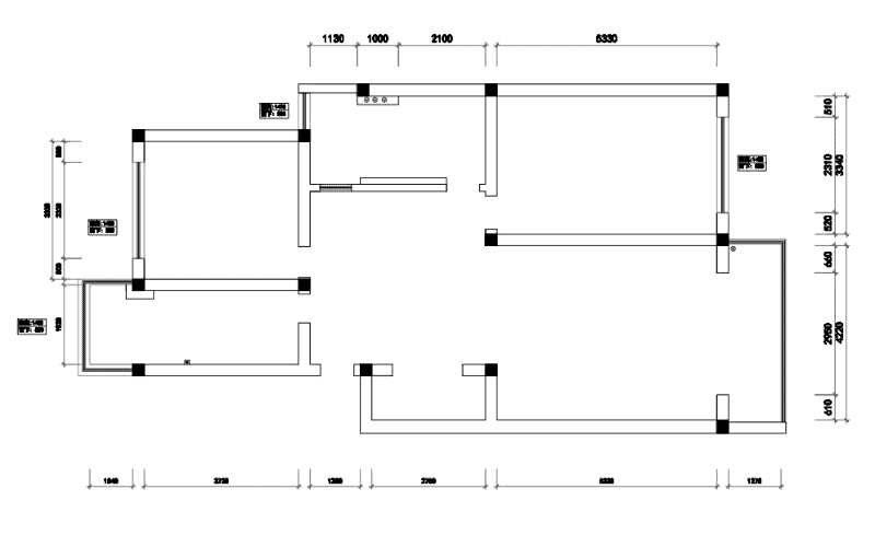 A detailed architectural floor plan with dimensions and labels, illustrating the layout of a steel frame building.